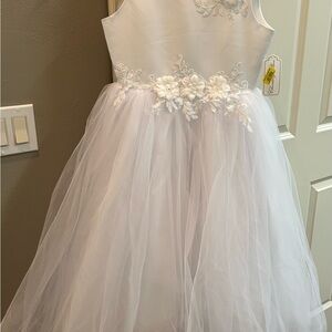Charming White Floral Kids Dress